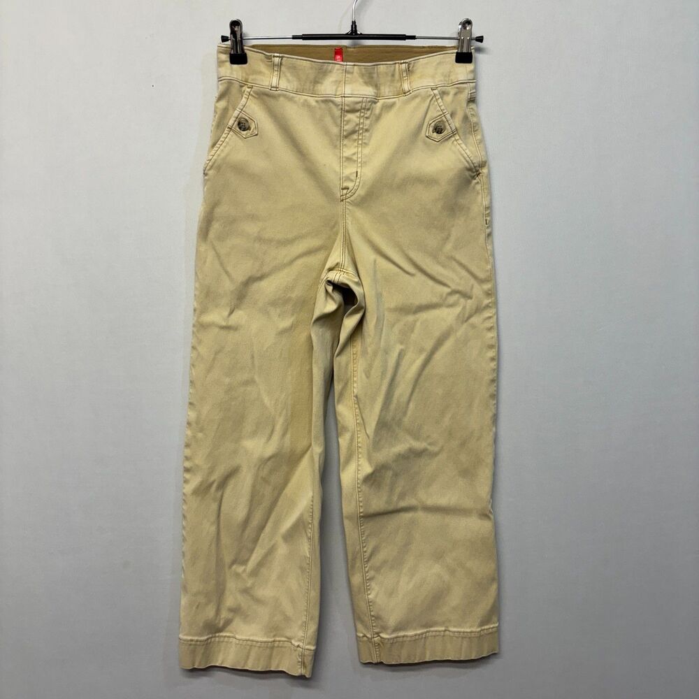 Spanx Women Pull On Wide Leg Jeans Size Medium Beige Denim C062 -16